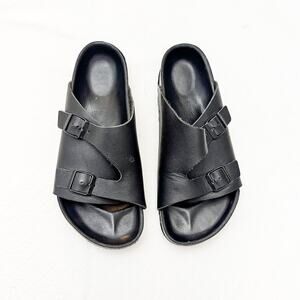 Birkenstock Zurich Black Leather Sandals Crossstrap Size 42 EUC